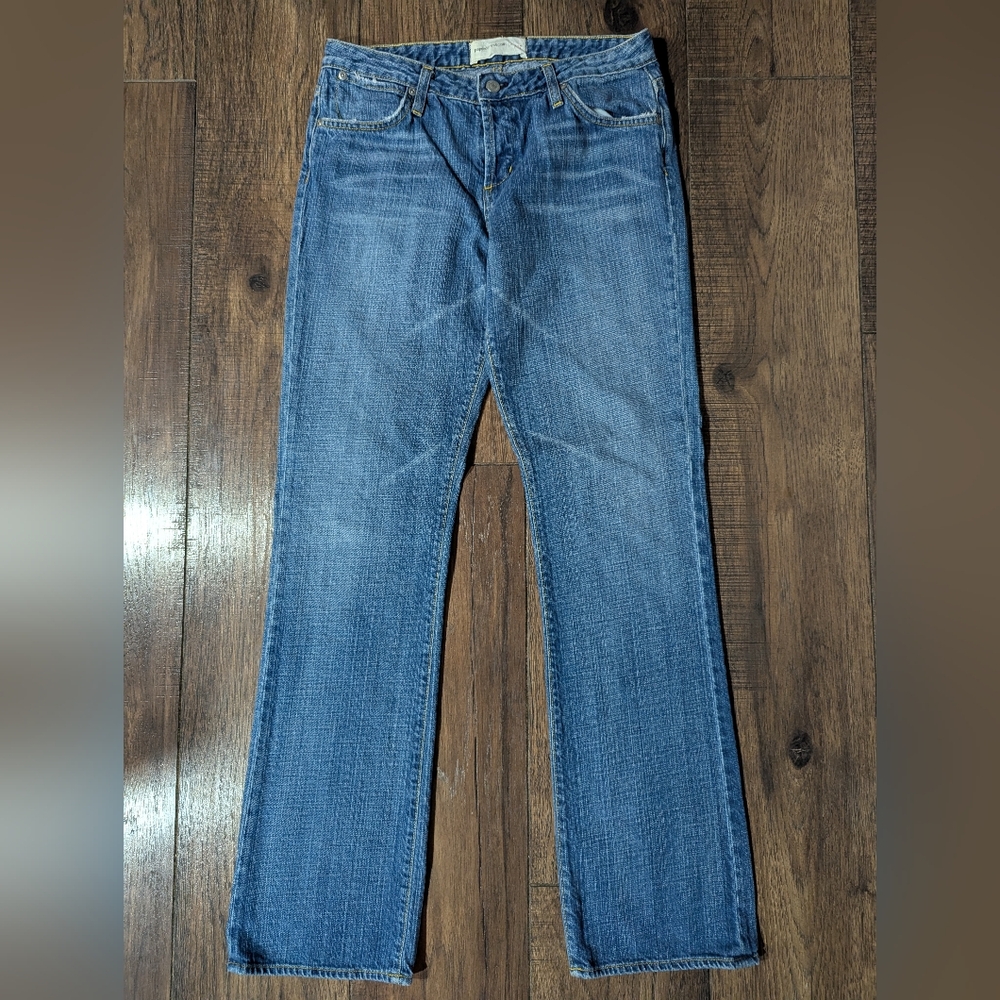 Paper Denim & Cloth Low Rise Wide Leg Button Fly Jeans Blue Medium Wash 30x31